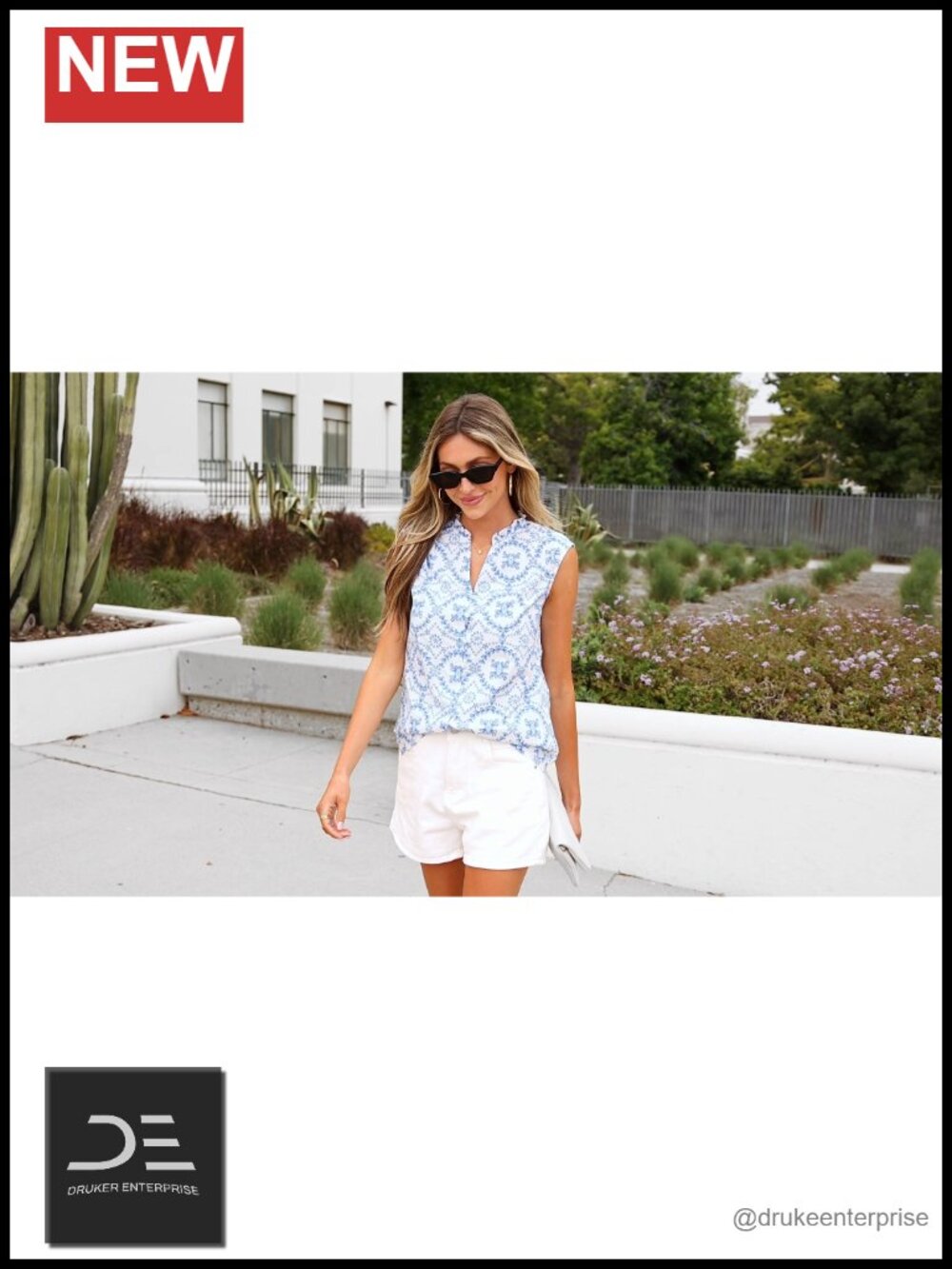 Sleeveless Button Down Boho Top Eyelet Embroidered Cotton Blouse Summer Beach - Picture 6 of 6
